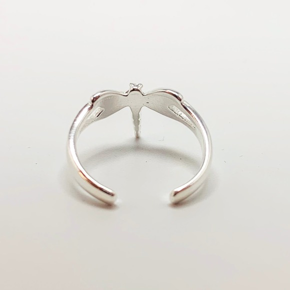 NWT Dainty Sterling Silver dragonfly toe ring adjustable - Picture 2 of 4